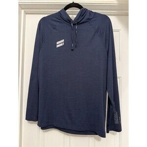 Hurley Men’s Dark Blue Long Sleeve Hooded T-Shirt Small Reflective Logo